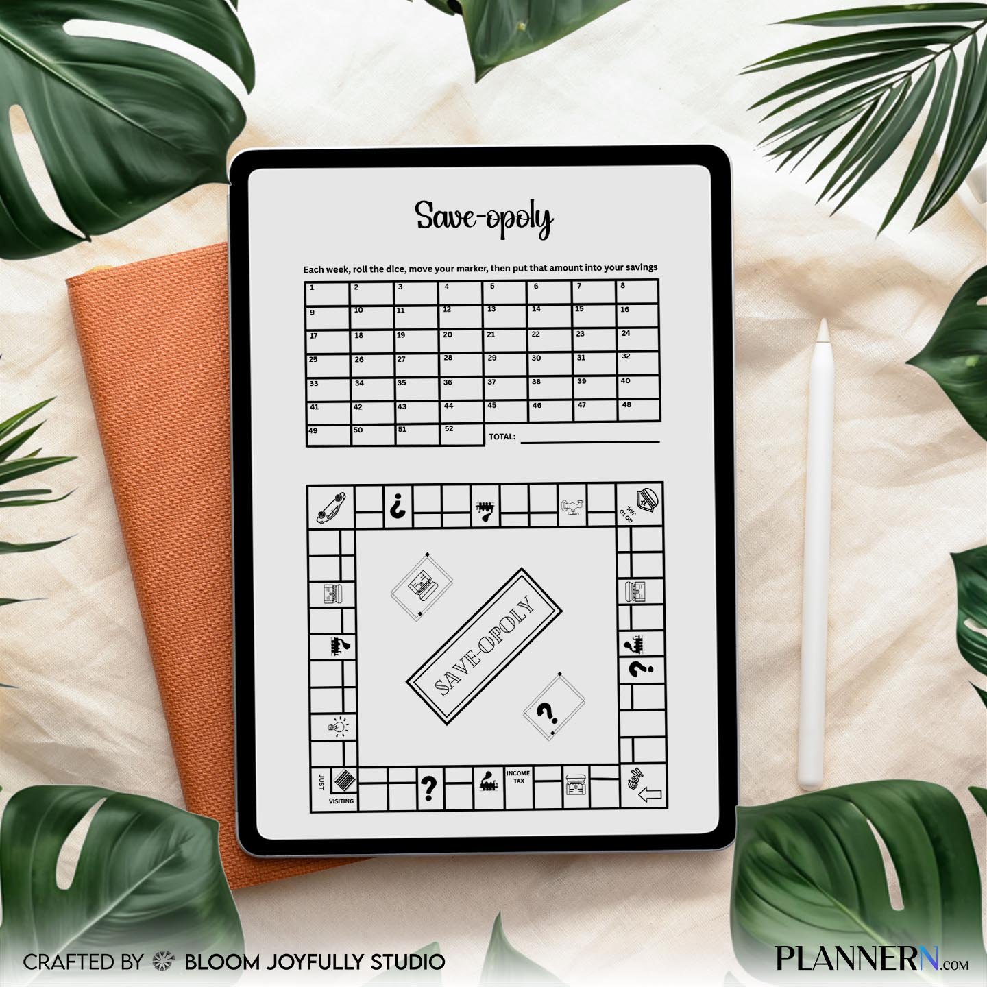 Save-opoly Printable Savings Challenge – Instant Digital Download