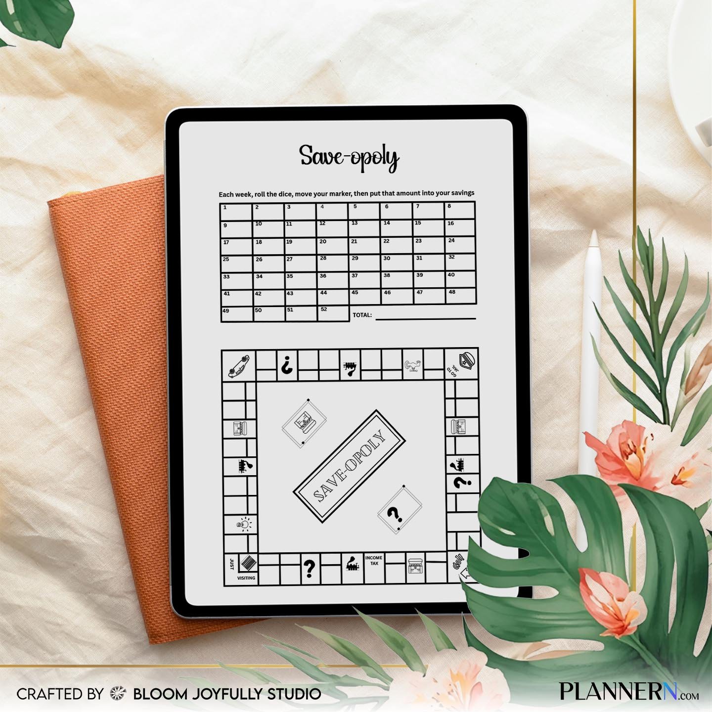 Save-opoly Printable Savings Challenge – Instant Digital Download
